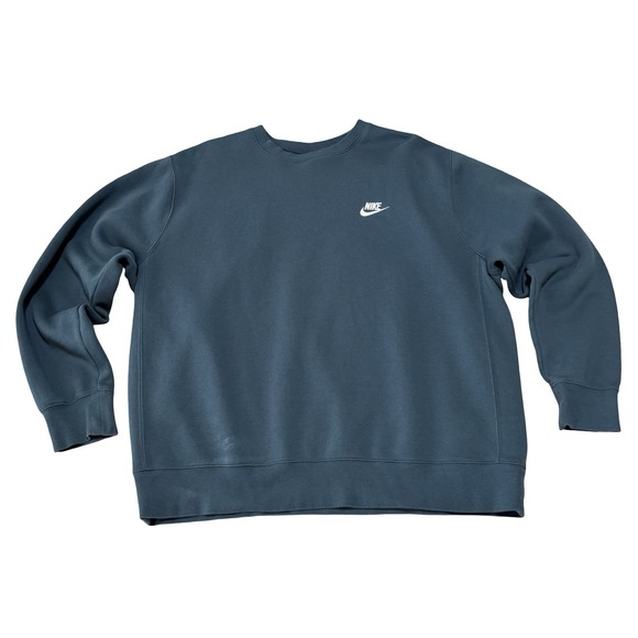 Nike Other - Nike Sportswear Club Fleece Sweatshirt Blue *Stained* Size XXL 27 x 28.5